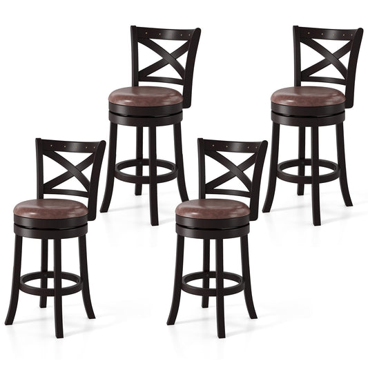 30" Swivel Counter Height Bar Chairs with Copper Nails