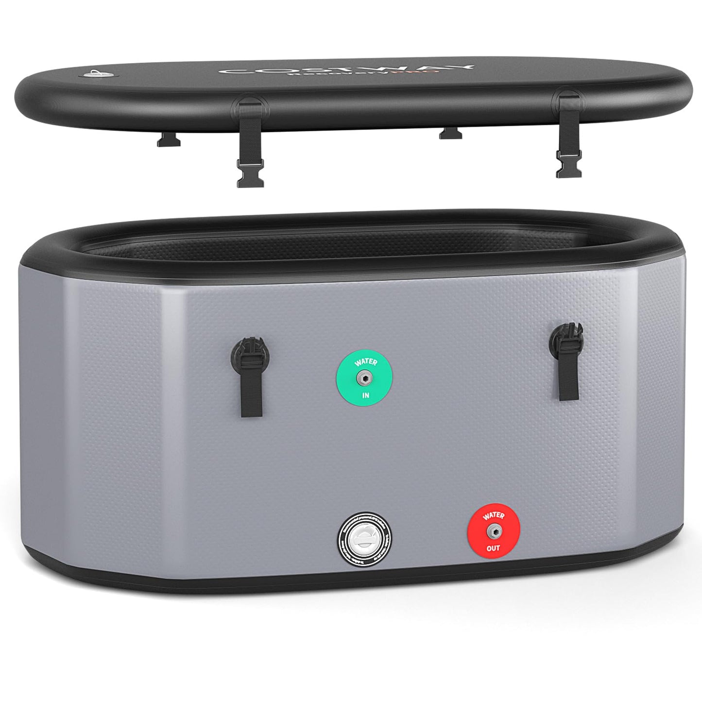 129 Gal Oval Ice Bath Tub w/Cover Portable Outdoor Ice Bath Tub w/Backpack