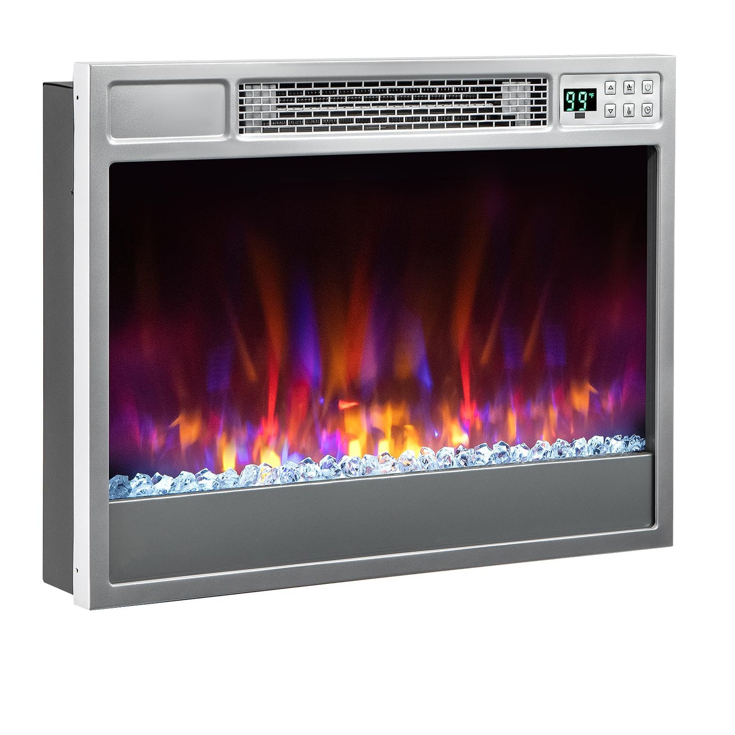 Electric Fireplace Inserts 23-inch Wide 1500W Recessed Fireplace Insert with Remote Control