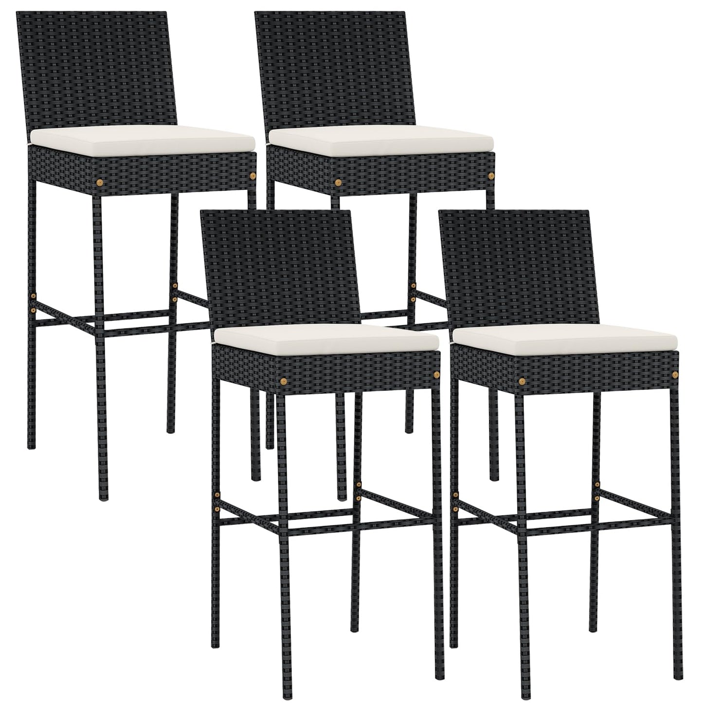 30'' Patio Bar Height Chairs with Cushion for Backyard Poolside Deck