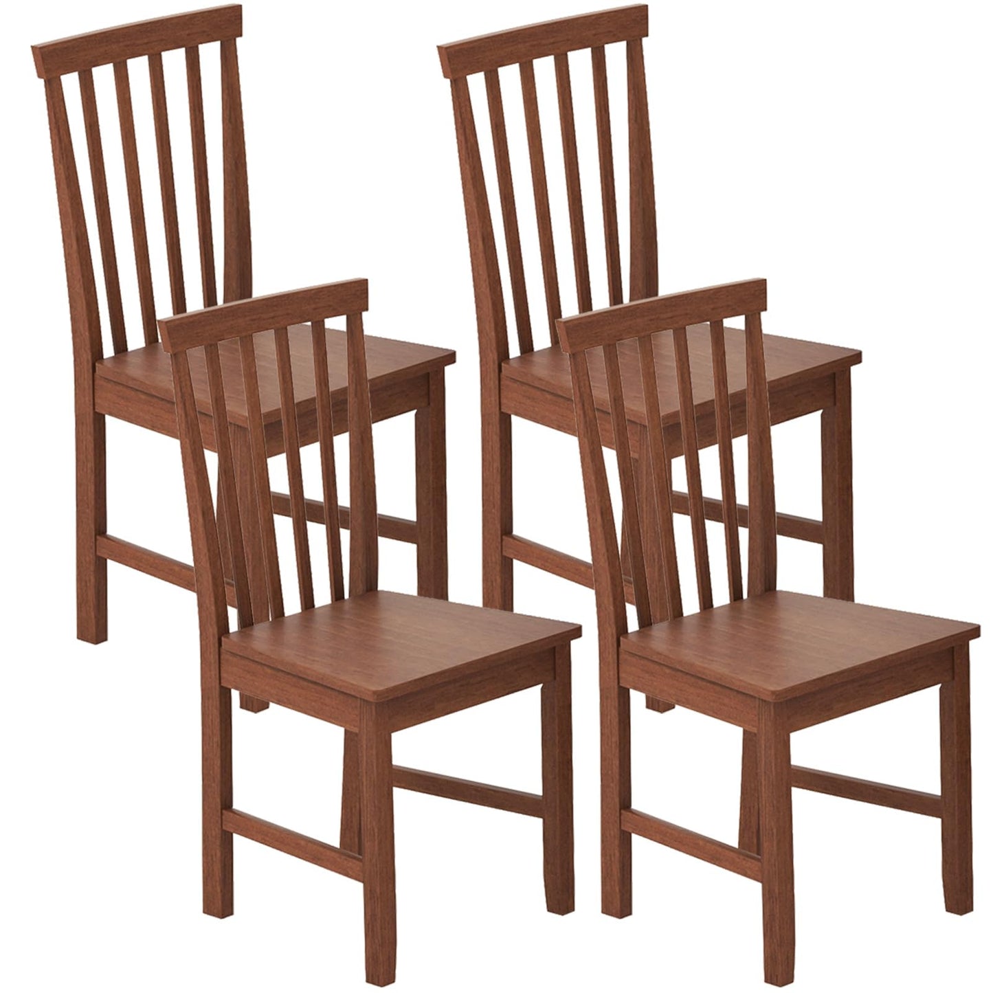 Armless Wooden Chairs with High Back for Kitchen