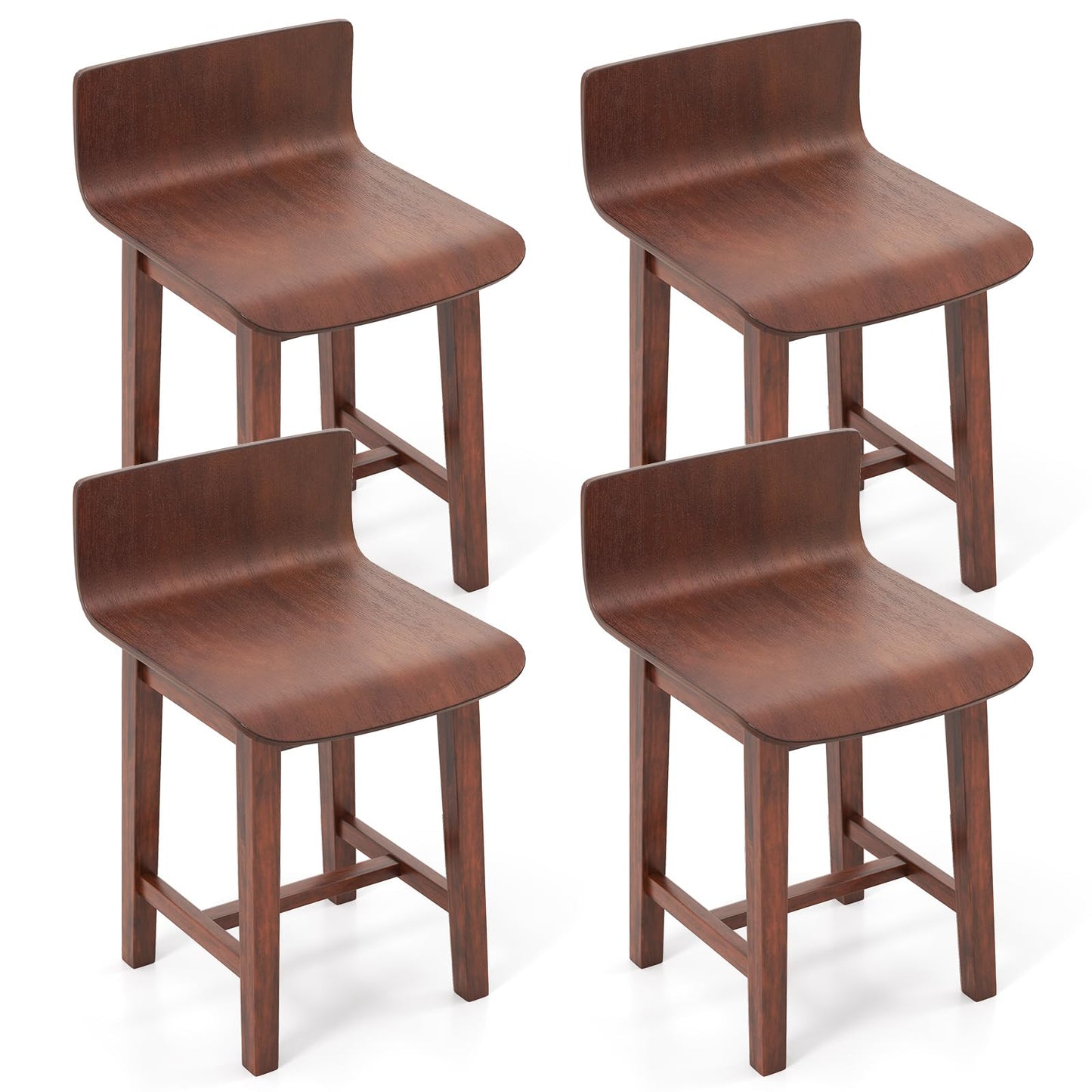 Swivel Solid Wood Dining Stools Set of 2/4 for Kitchen Island