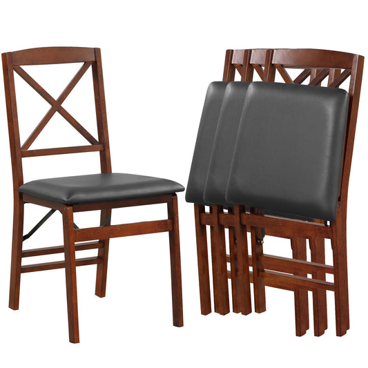 Upholstered Wooden Dining Room Chairs with X Shaped Back