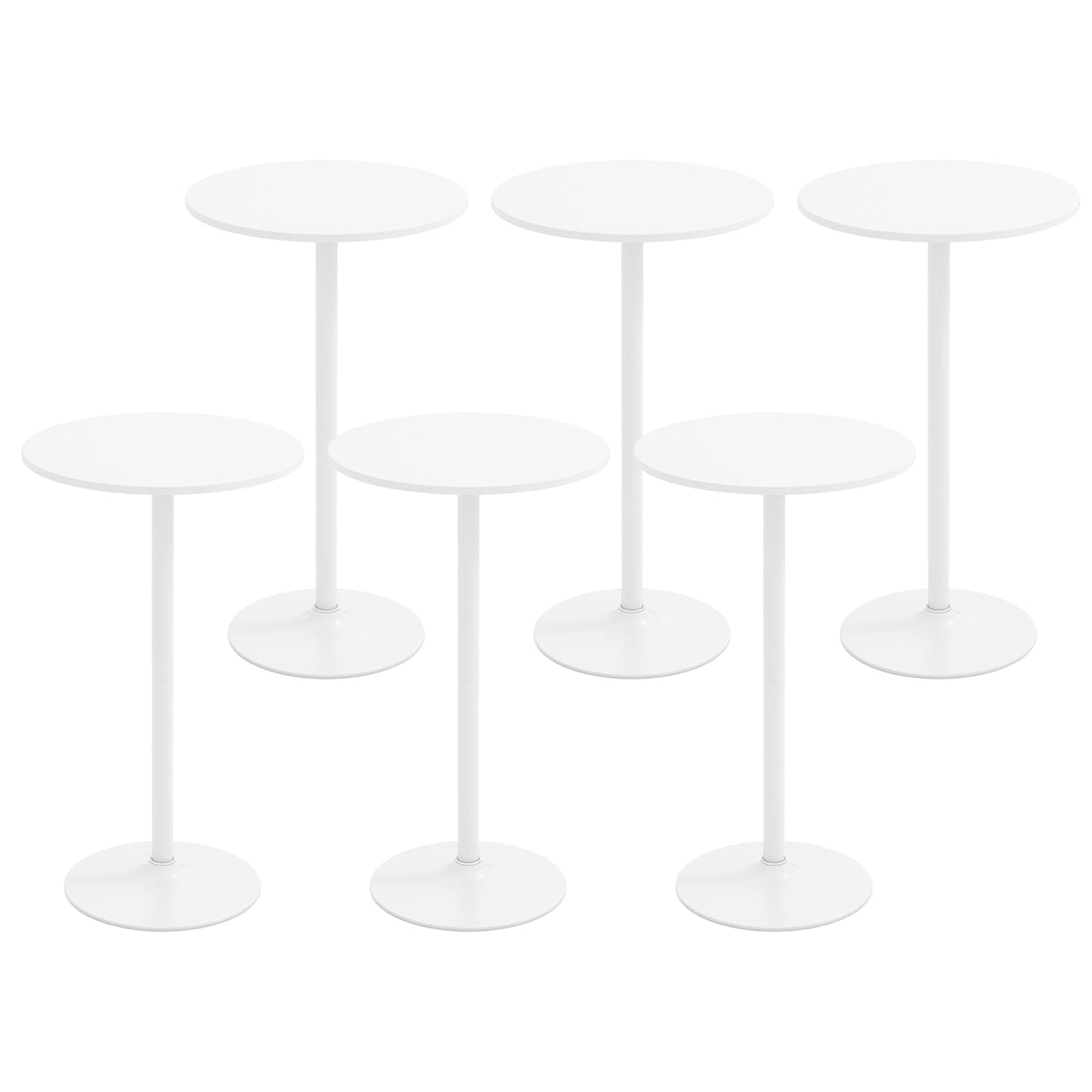 Round Bistro Table Height Adjustable with Heavy-Duty Metal Base