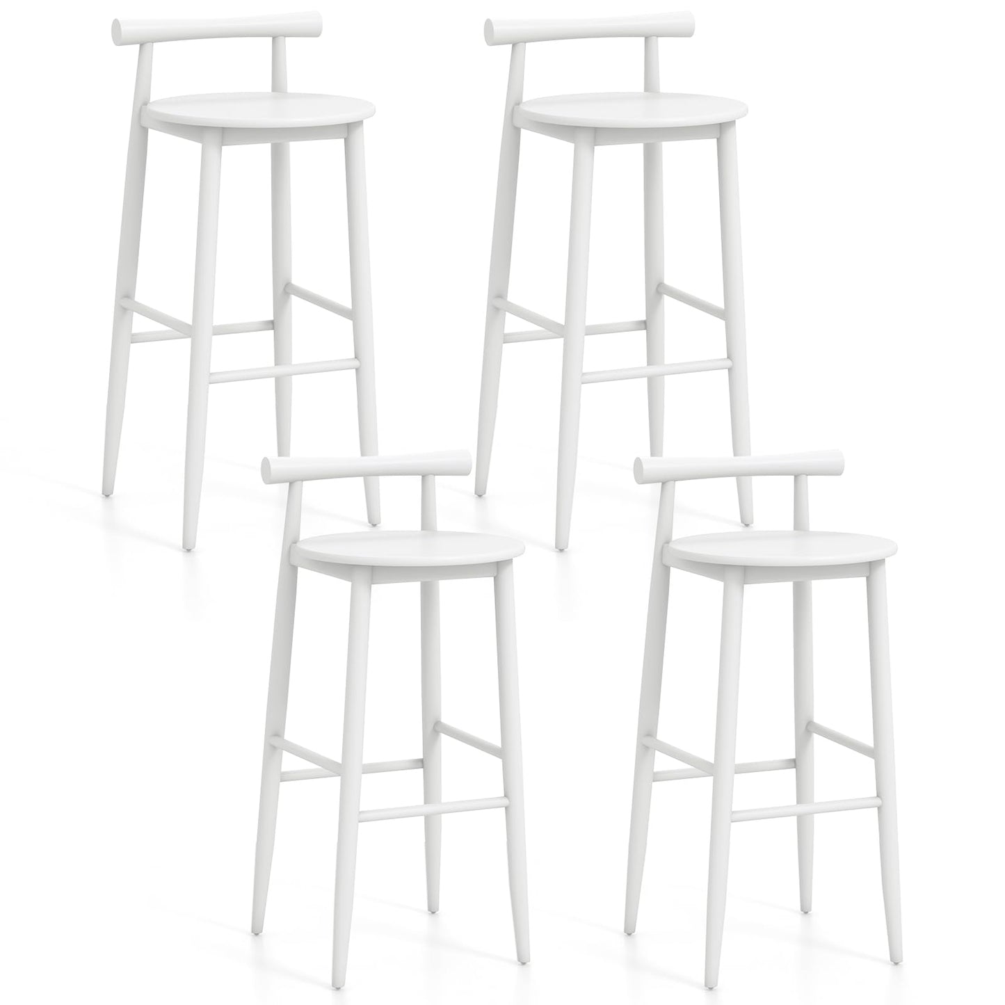 Bar Chair Set of 2/4 Bar Height Stools Set w/Acacia Wood Frame