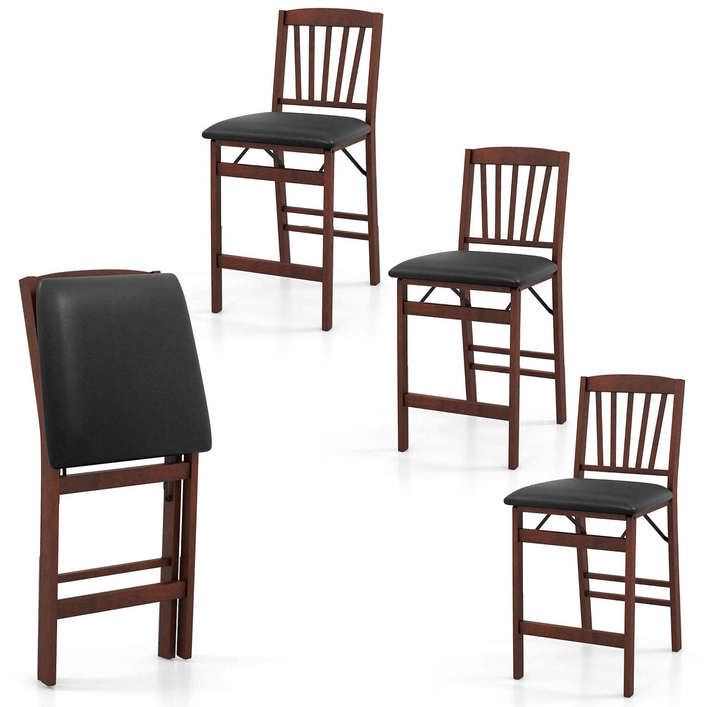 Set of 2/4 Counter Height Chairs 24.5" Bar Stools Set