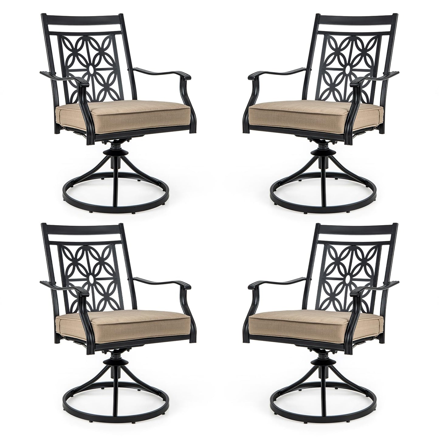 2/4 Pieces Patio Swivel Dining Chairs