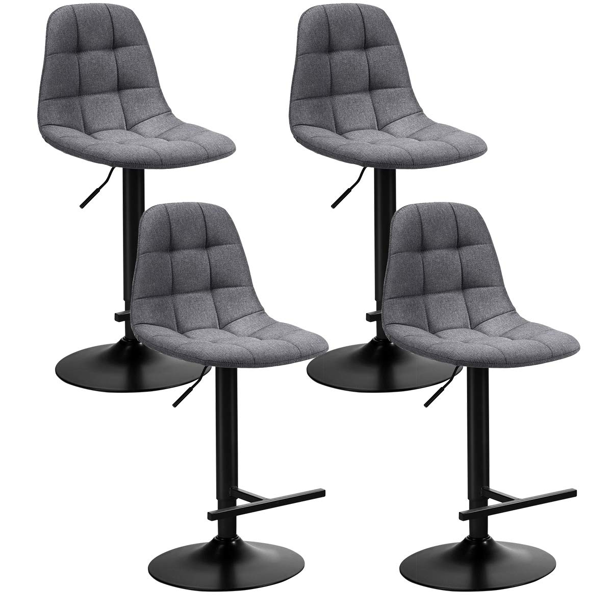 Bar Stools Set of 2/4 Height Adjustable Swivel Bar Chairs