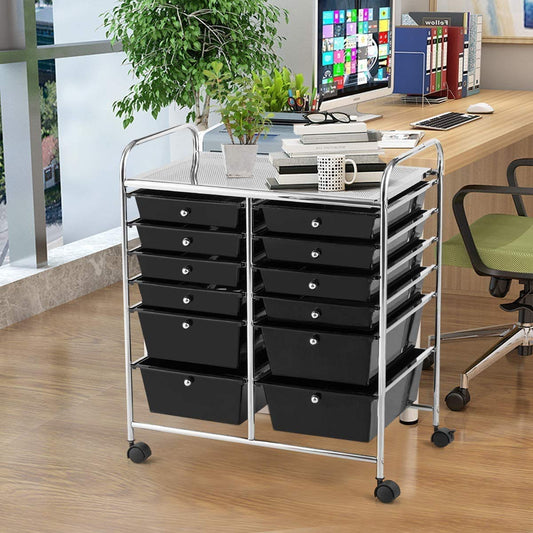 12-Drawer Rolling Storage Cart 12 Drawer Organizer Trolley