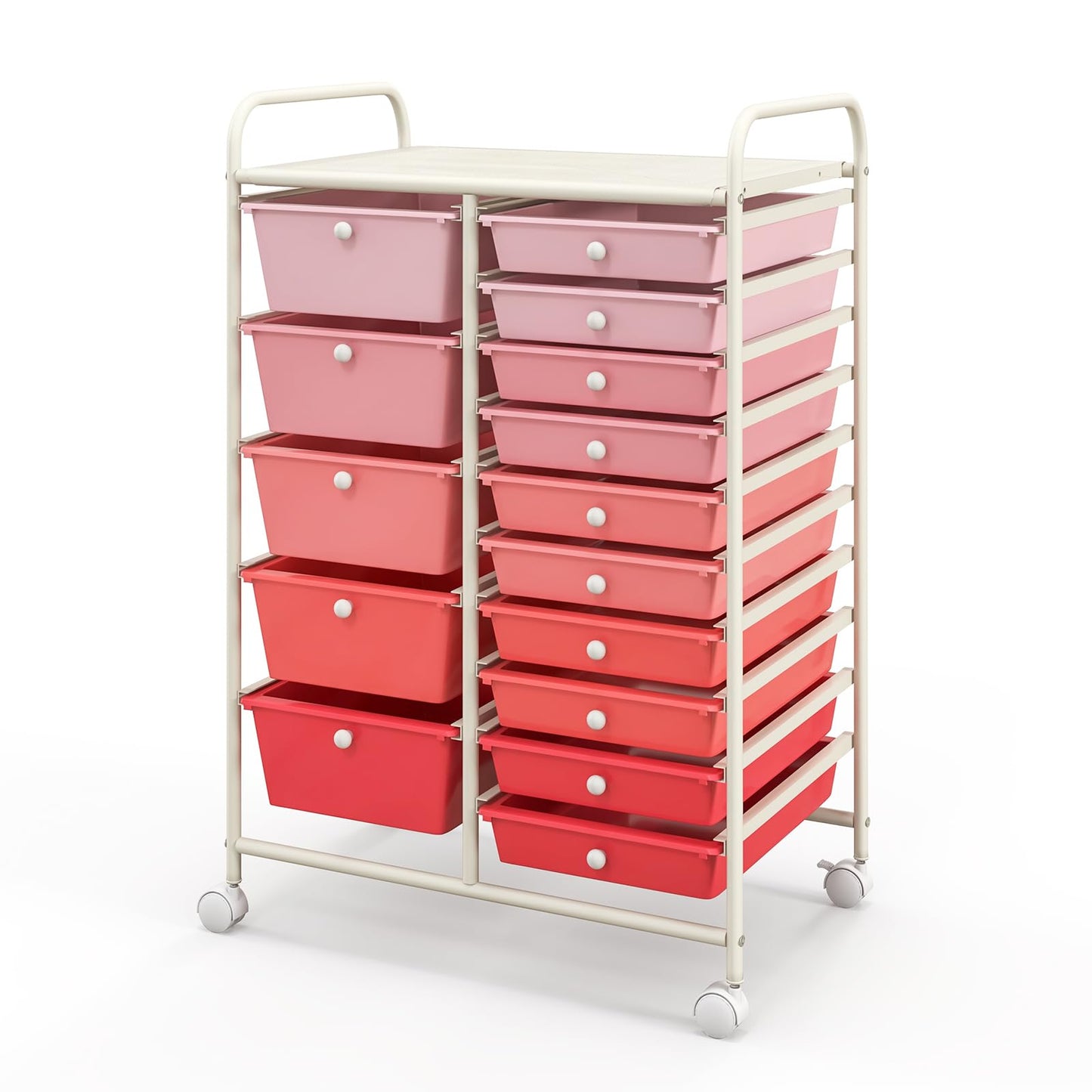 ARLIME 15-Drawer Storage Cart, 15 Drawer Trolley, Rolling Organizer Cart
