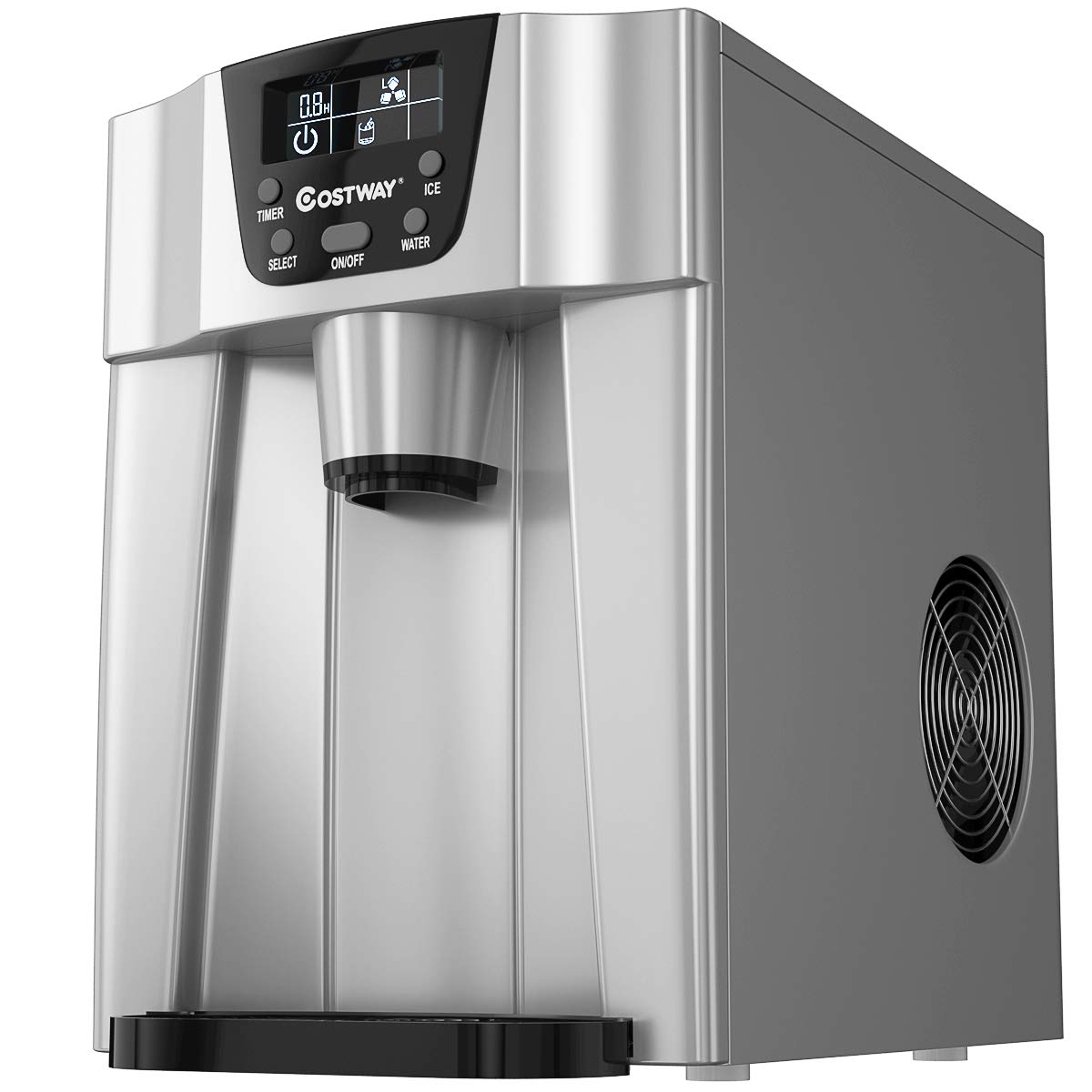 2 in 1 Countertop Ice Maker with Built-in Water Dispenser