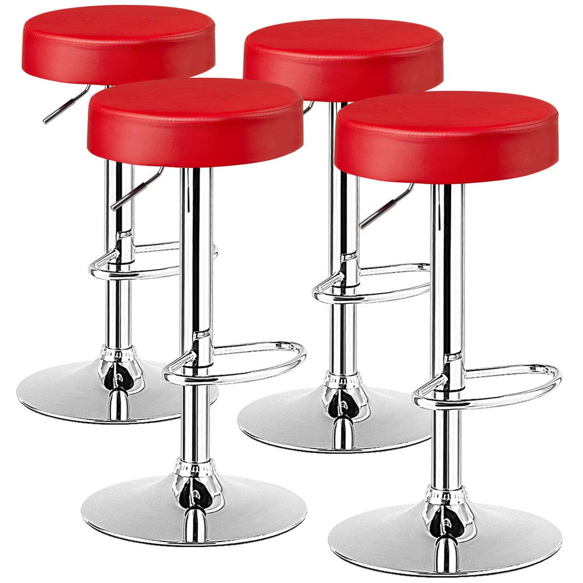 Bar Stools Set of 1/2/4 Modern Swivel Backless Round Barstool