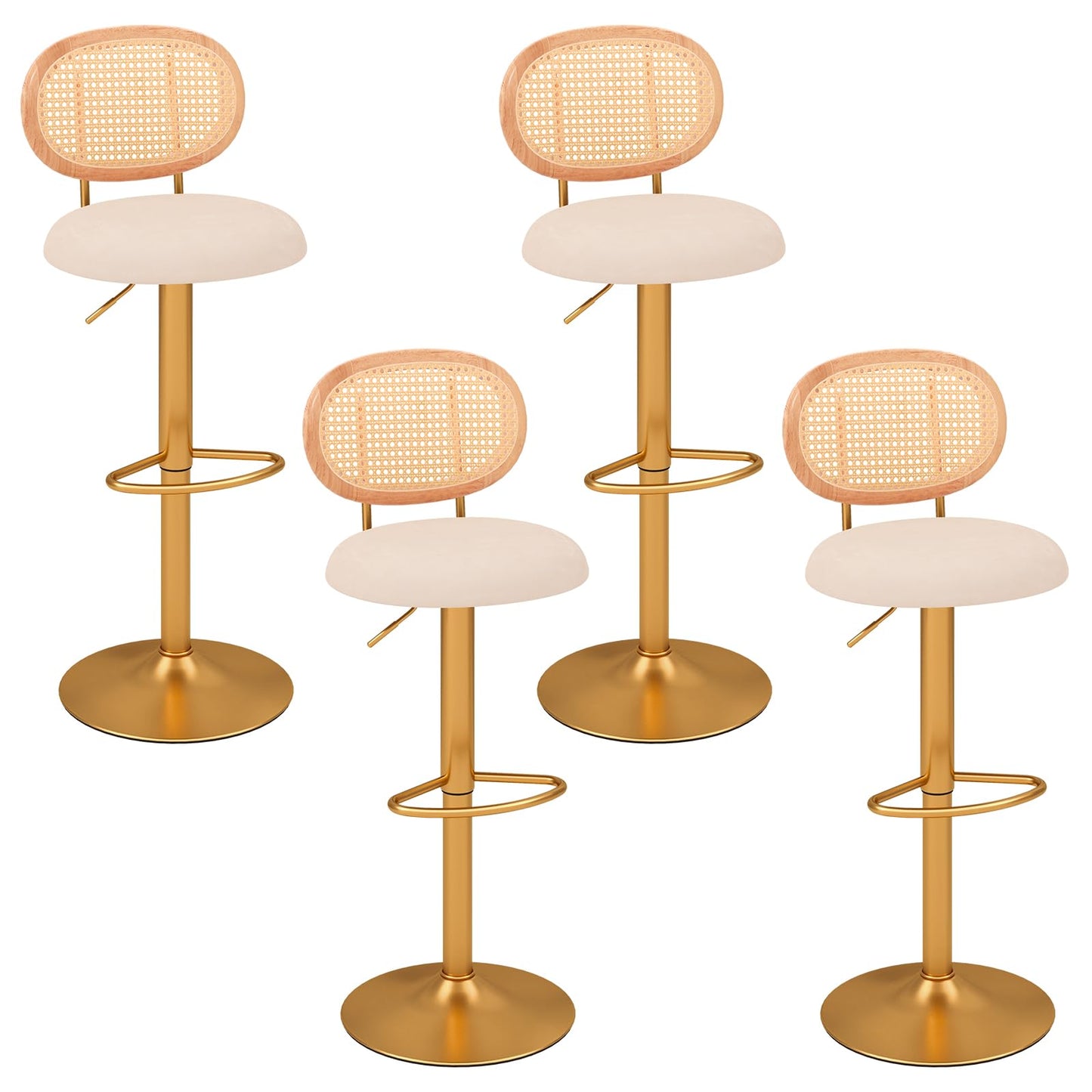 Modern Rattan Bar Stools Set of 2/4