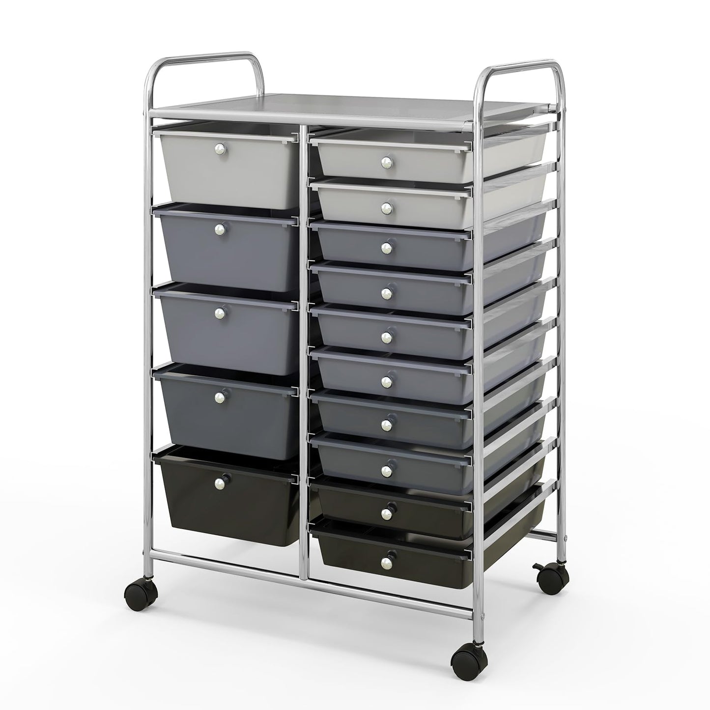 ARLIME 15-Drawer Storage Cart, 15 Drawer Trolley, Rolling Organizer Cart