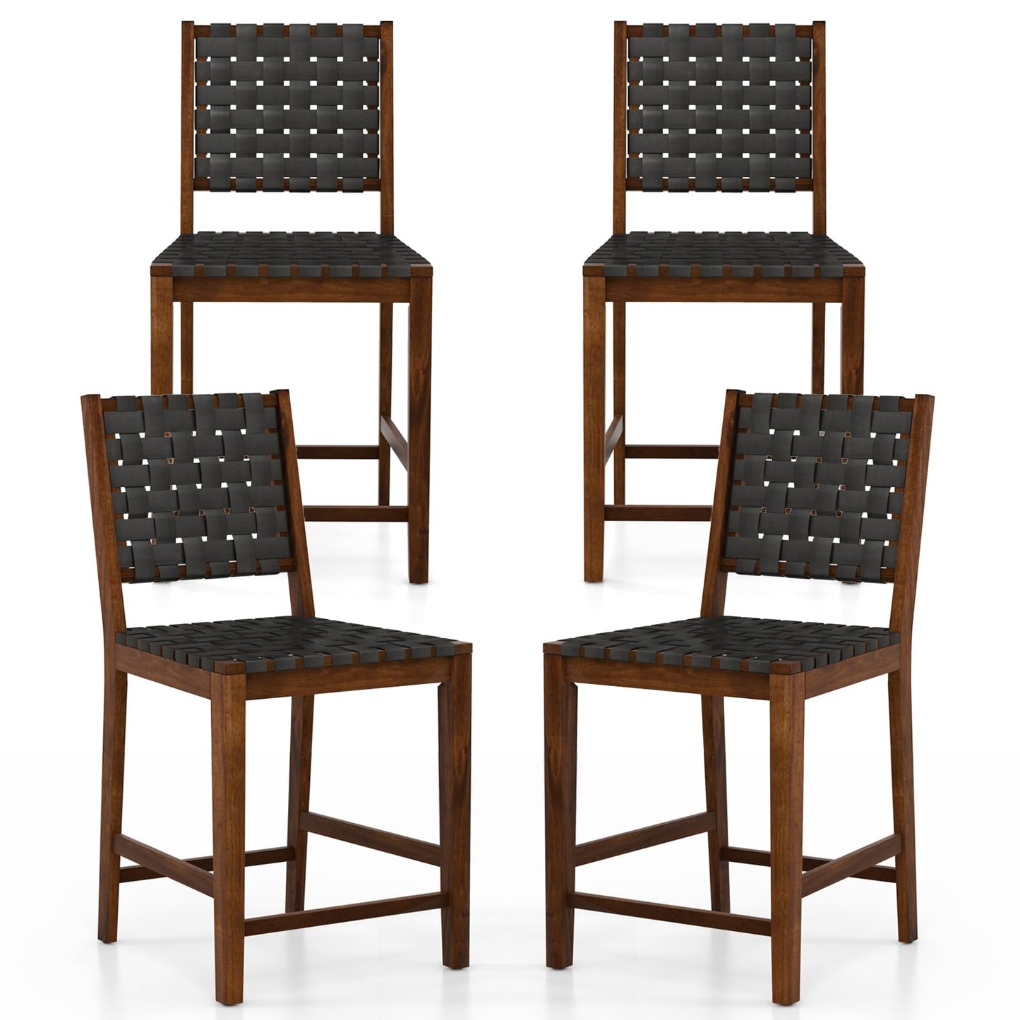 24 Inch Woven Bar Stools Set of 2/4 Counter Height Bar Chairs