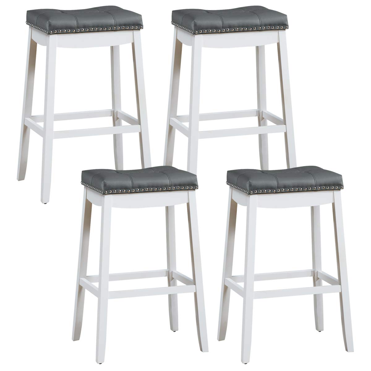 Bar Stools Set of 2/4 29-Inch Height Backless Counter Stool