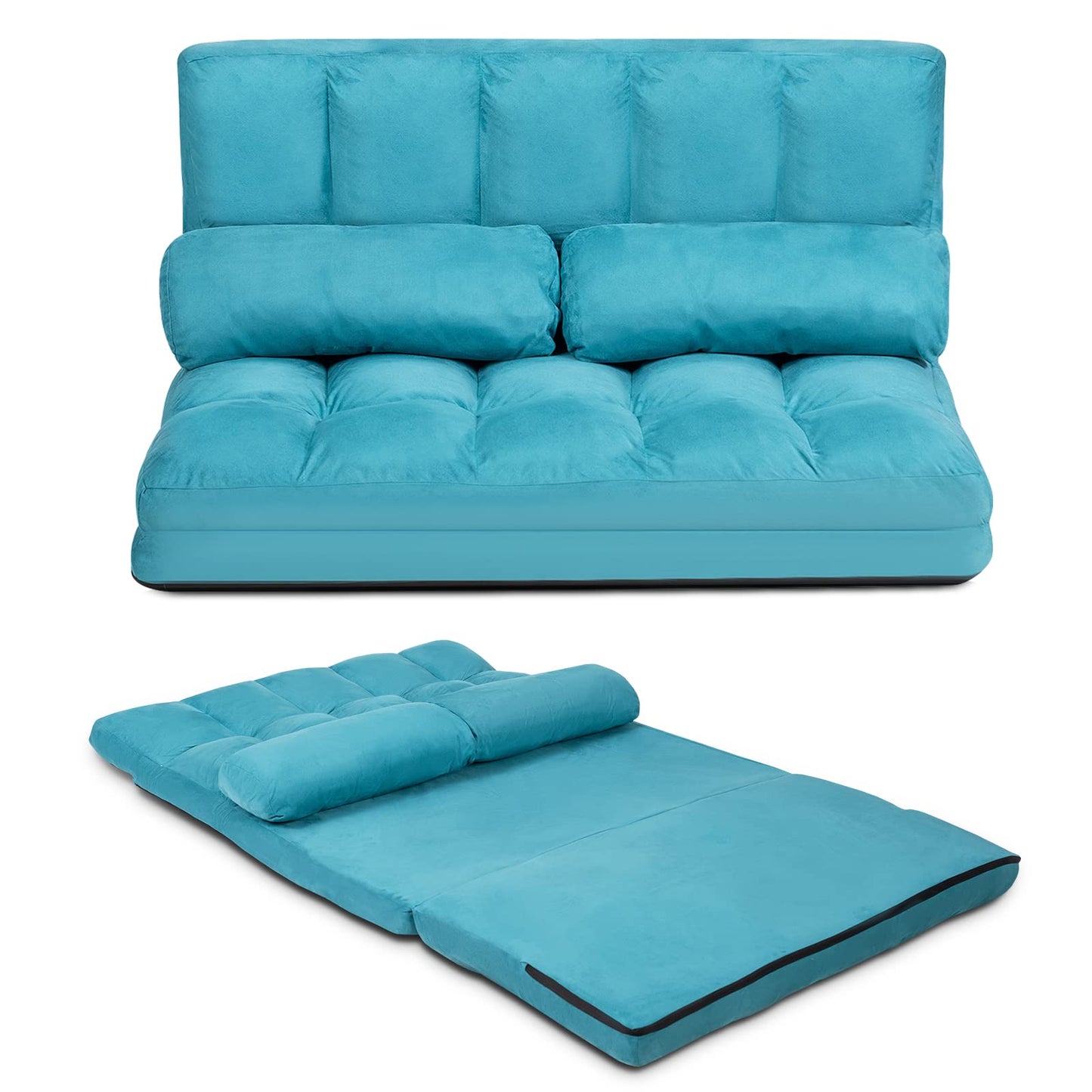 Convertible Floor Sofa Couch with 2 Pillows