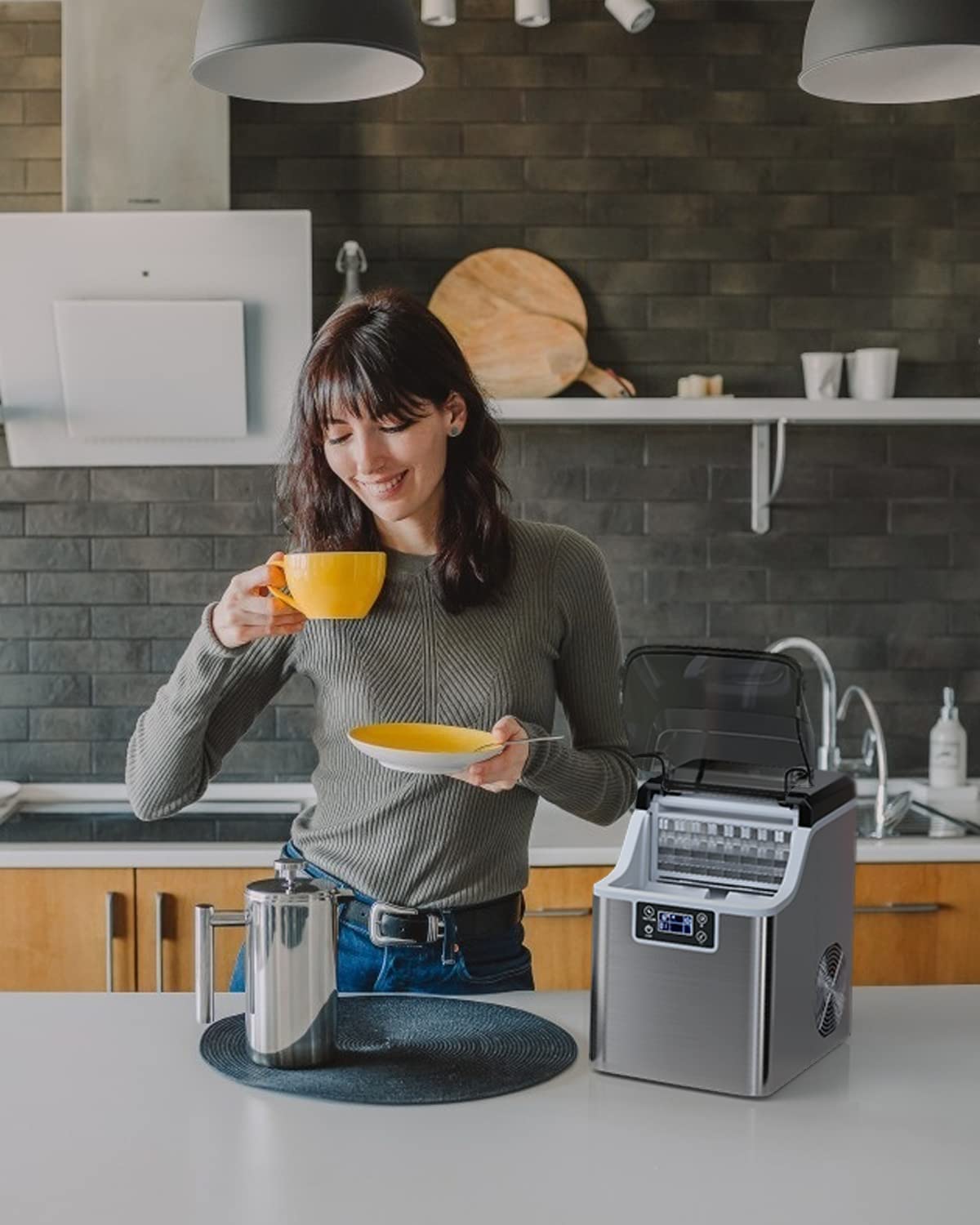 ARLIME Portable Countertop Ice Maker Machine, 45 Lbs/24H, 24 Pcs/13 Mins