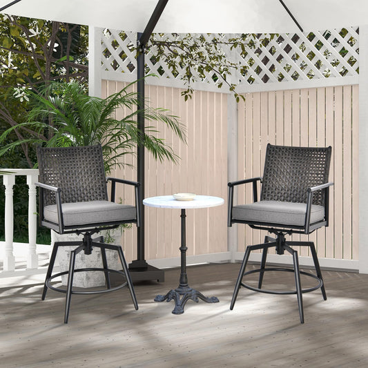 Patio Swivel Bar Stool Set of 2/4 Counter Height Bar Chair