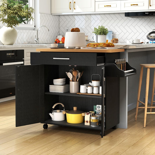 Kitchen Island Cart Rolling Storage Trolley Cart