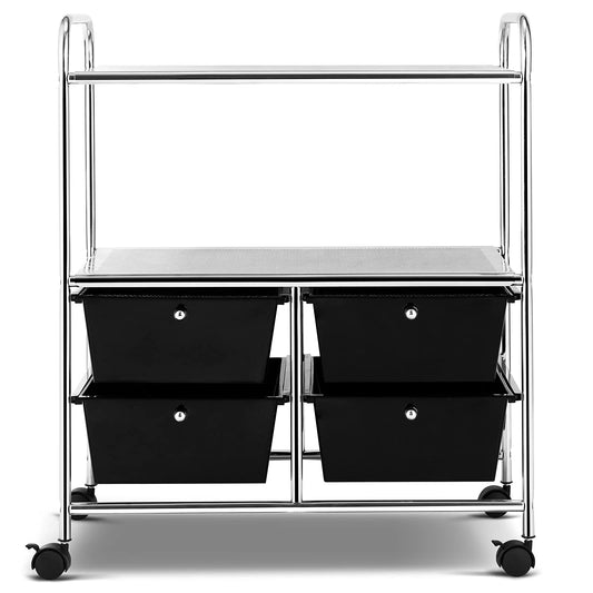 ARLIME 4-Drawer Storage Cart, 4 Drawer 2 Shelves Trolley, Rolling Organizer Cart