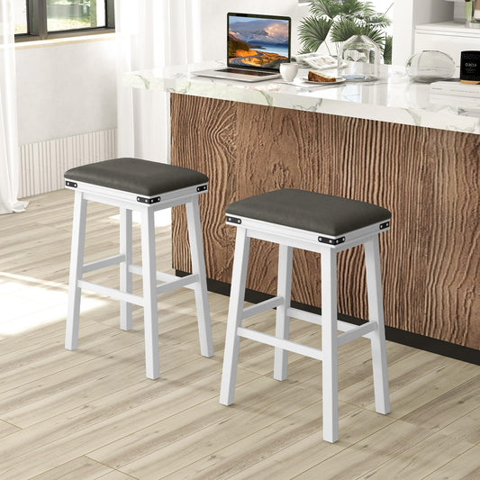 Upholstered Bar Stools Set of 2/4 30-inch Height Backless Bar Chairs