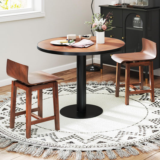 Swivel Solid Wood Dining Stools Set of 2/4 for Kitchen Island