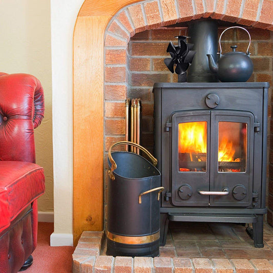 4 Blade Heat Powered Stove Fan Multi-Function Fuel Saving Wood Burning Eco Fan for Wood