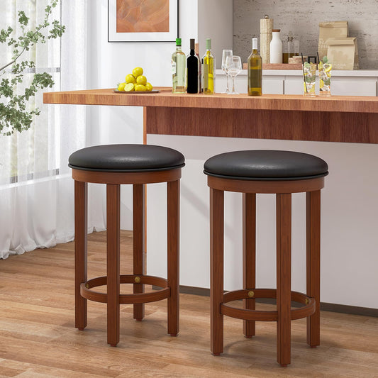 Upholstered Bar Stools Set of 2/4 25” Counter Height Bar Chairs