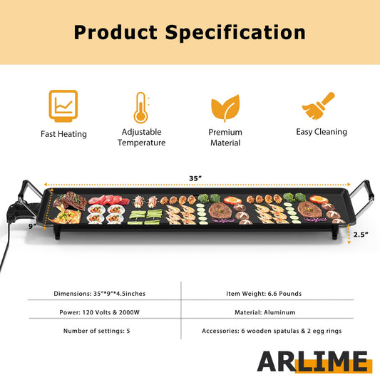 Family using teppanyaki grill at a party - Arlime