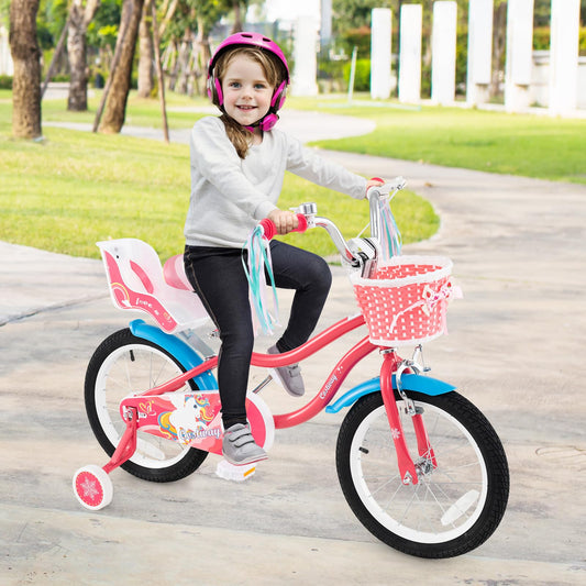 16/18 Inch Kids Bicycle w/Basket for 4-8 Years Old