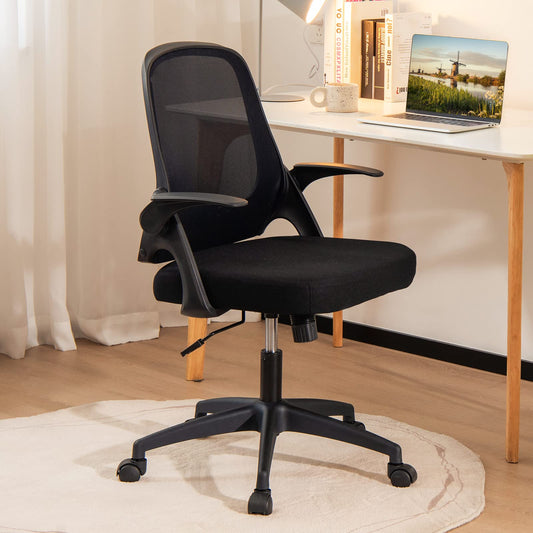 Mesh Office Chair Adjustable Swivel Executive Chair with Flip-up Armrest
