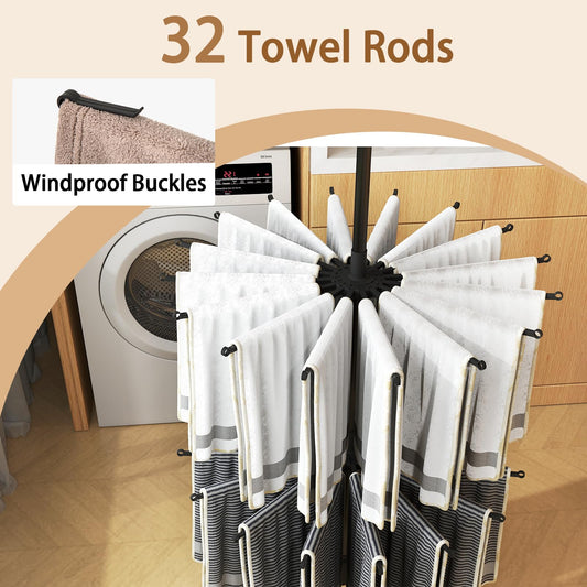 Foldable Garment with 32 Hanging Rods & 24 Clips