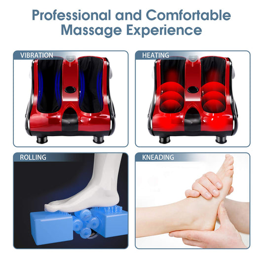 ARLIME Foot Calf Massager Machine with Shiatsu Kneading Rolling Vibration Heating Massager