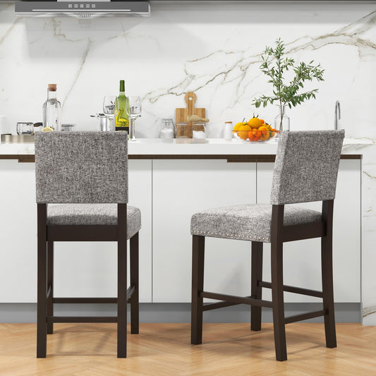Upholstered Bar Stools Set of 2/4 26 Inch Counter Height Chairs