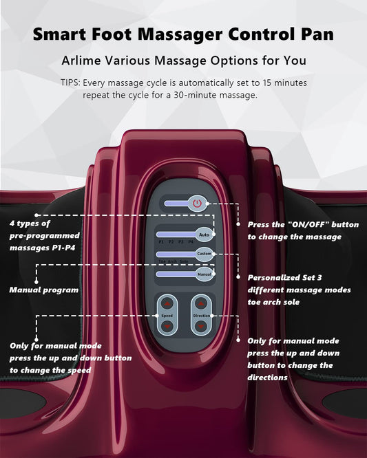 ARLIME Foot Massager Machine with Remote Shiatsu Foot Massager for Pain Relief