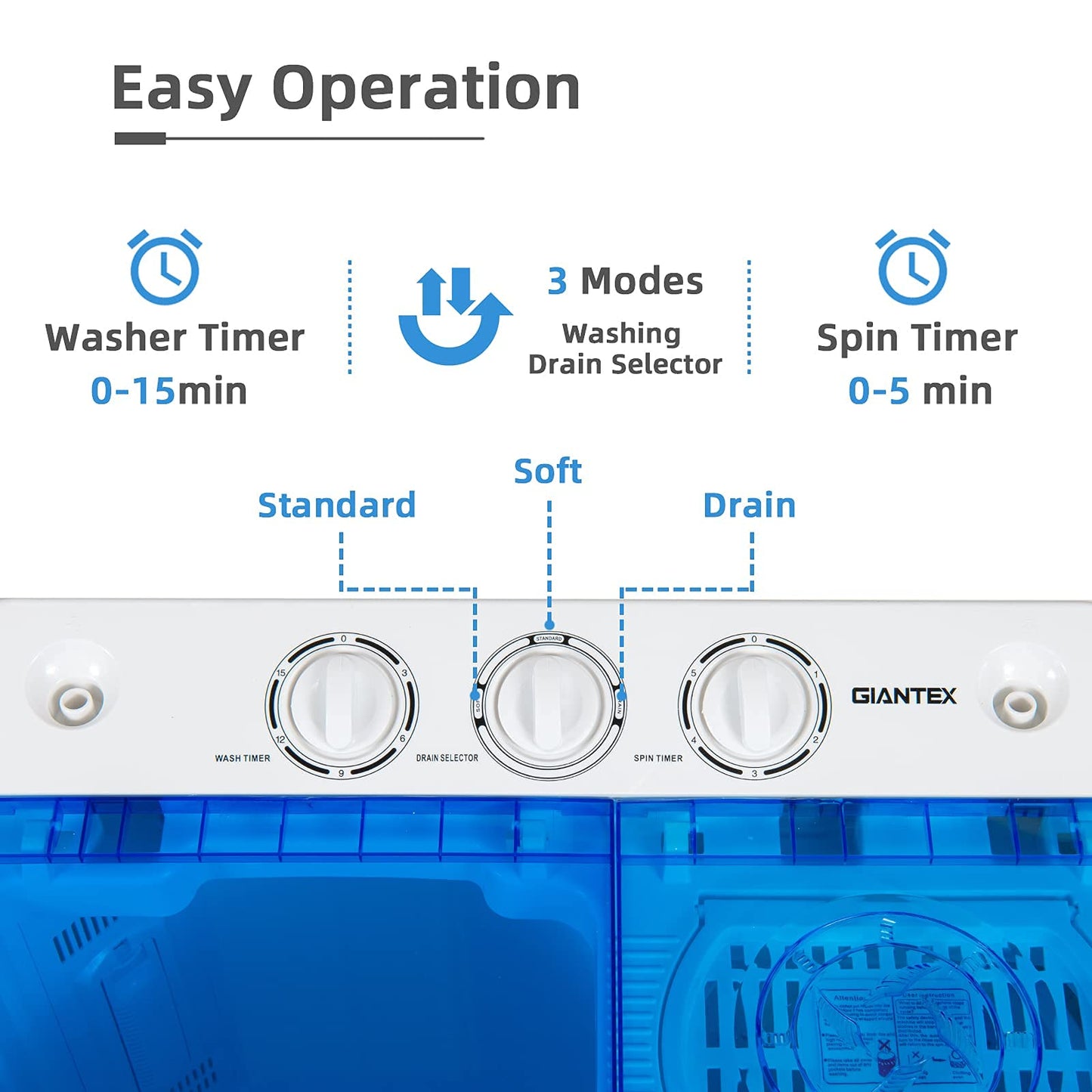Laundry being washed and spun dry in the portable washing machine - Arlime