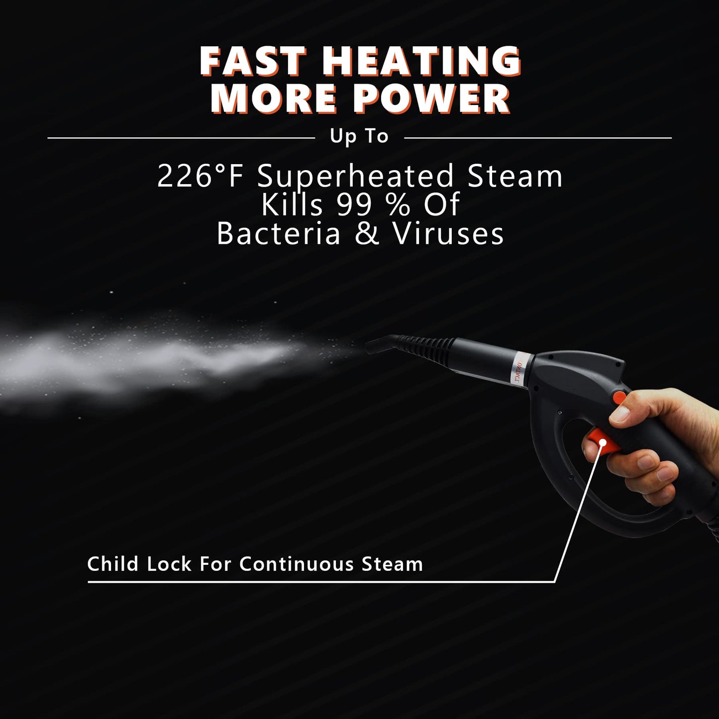 ARLIME Multi-Purpose Steam Cleaner with 19 Accessories, Household Rolling Steamer Cleaning Mop