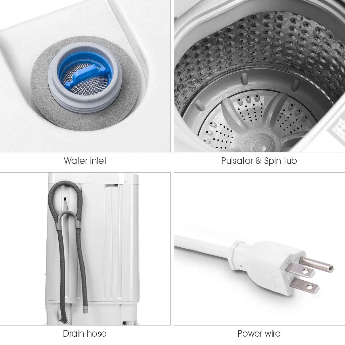 Full-Automatic Washing Machine, 1.34 Cu.ft , Portable Compact - Arlime