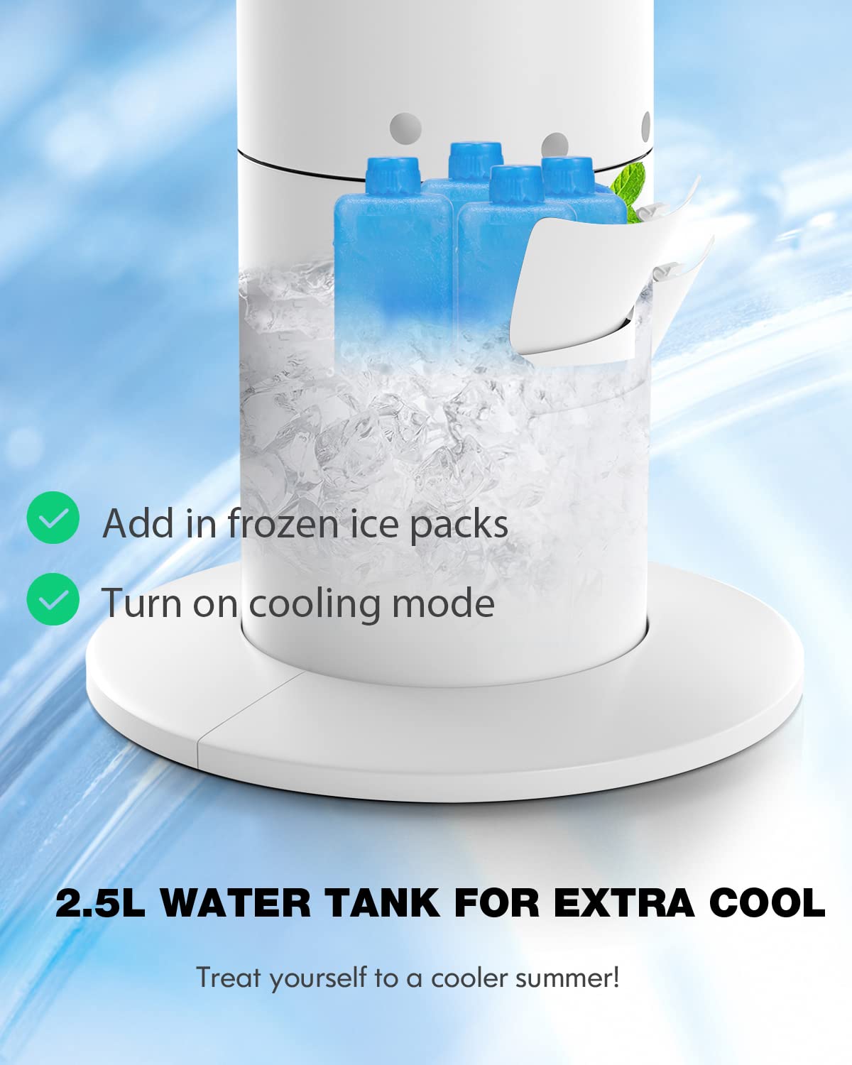 ARLIME Portable Air Conditioner, Evaporative Tower Cooling Fan with Remote