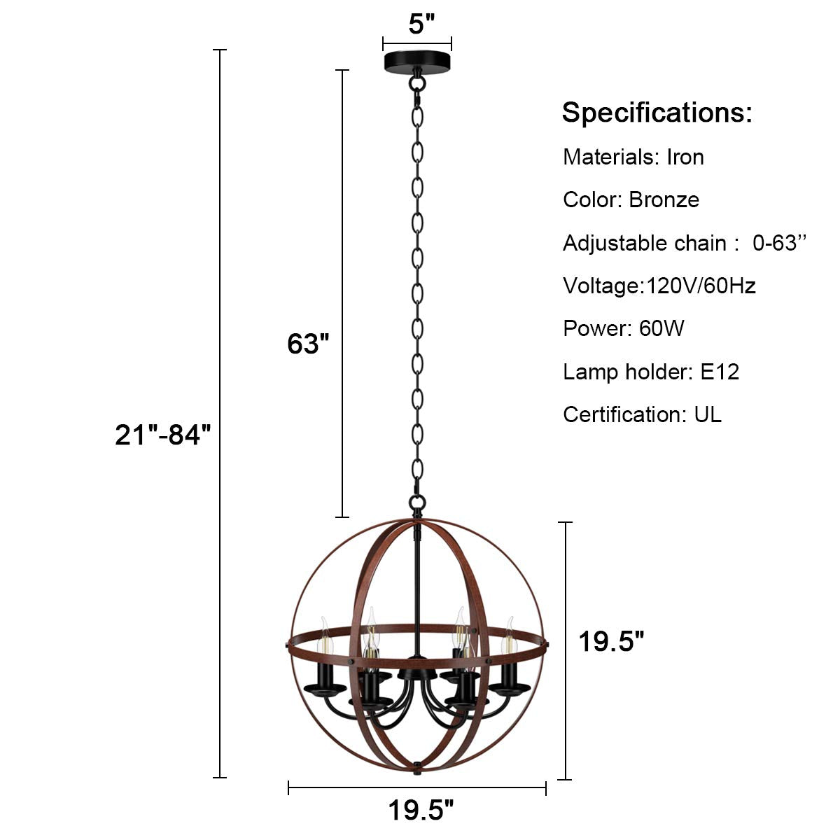 ARLIME Folding Rotatable Chandelier