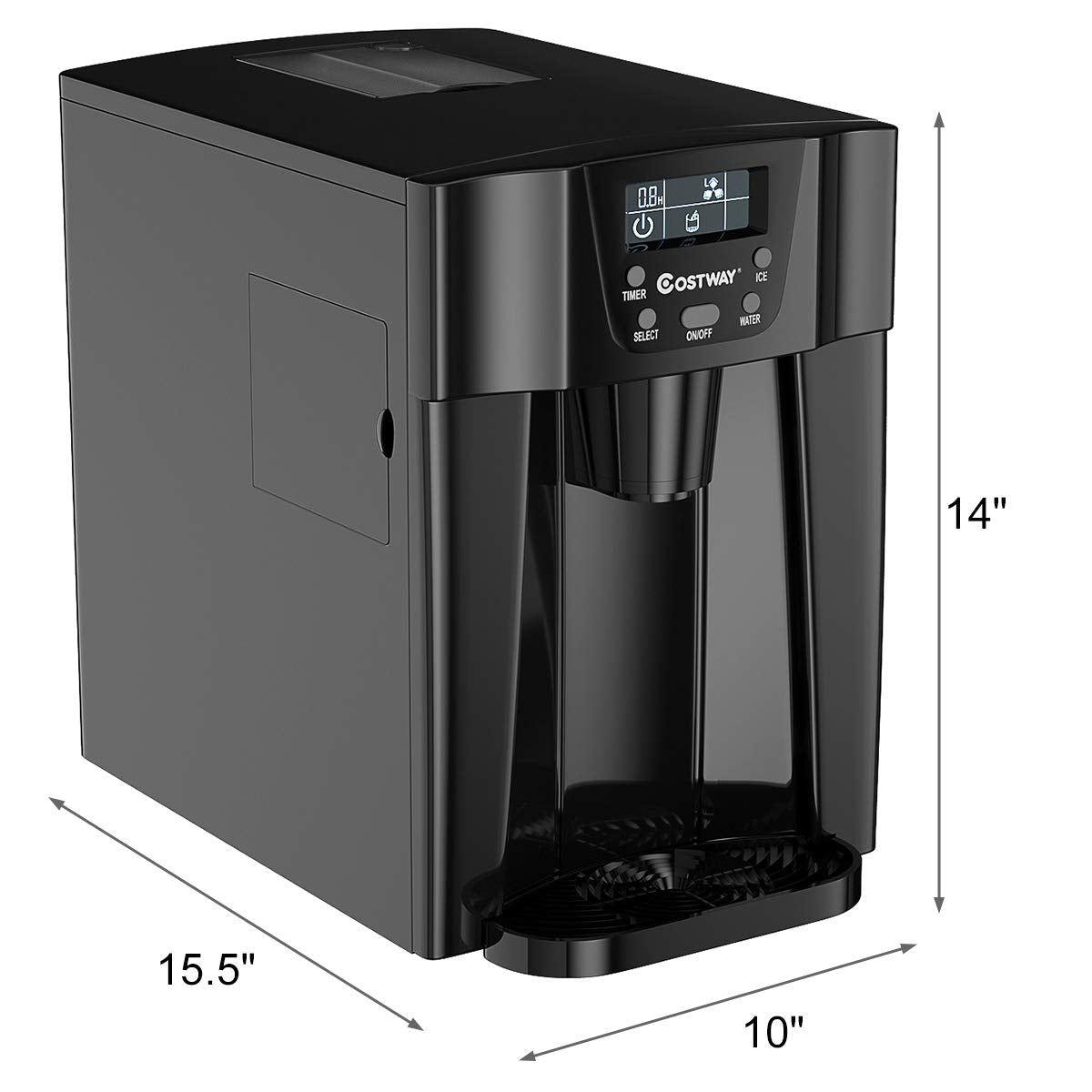 2 in 1 Countertop Ice Maker with Built-in Water Dispenser