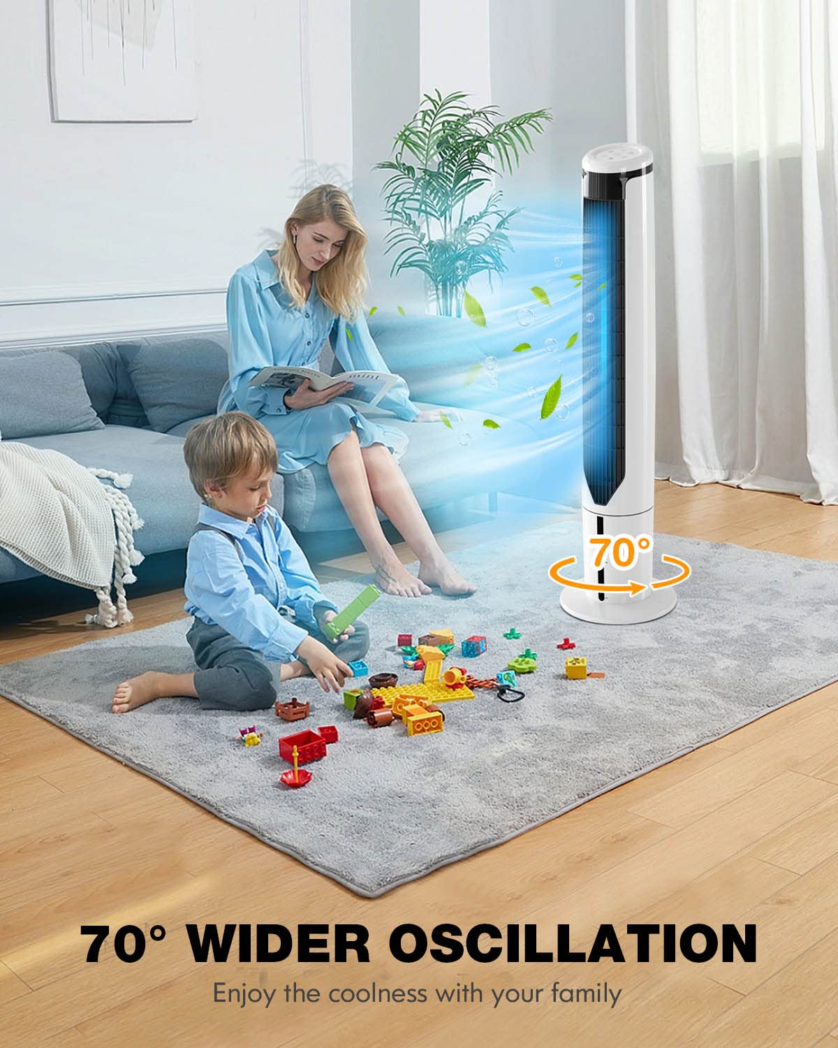 ARLIME Portable Air Conditioner, Evaporative Tower Cooling Fan with Remote