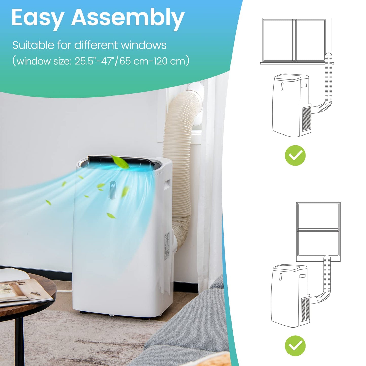 12000 BTU Portable Air Conditioner and Heater, 4-in-1 AC Unit with Dehumidifier, Heat, Cool, Fan