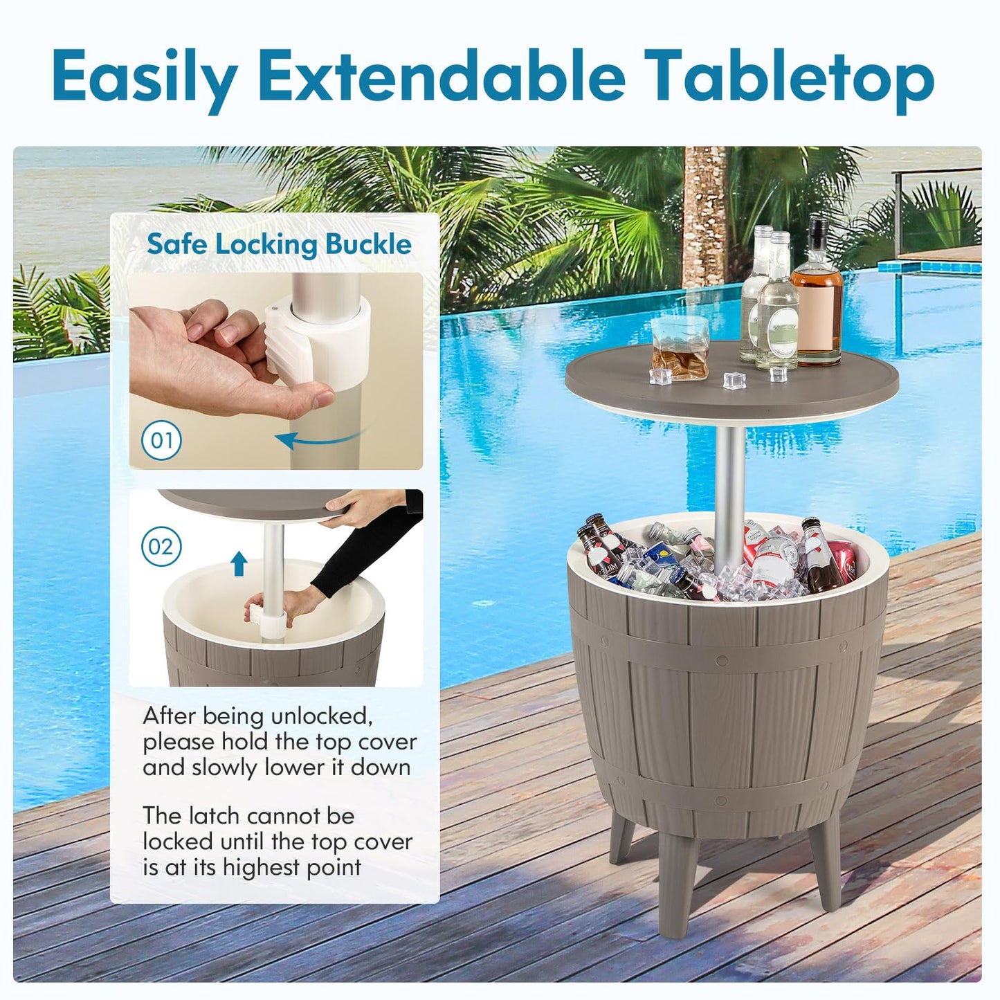 10 Gallon Cooler with Height Adjustable Tabletop