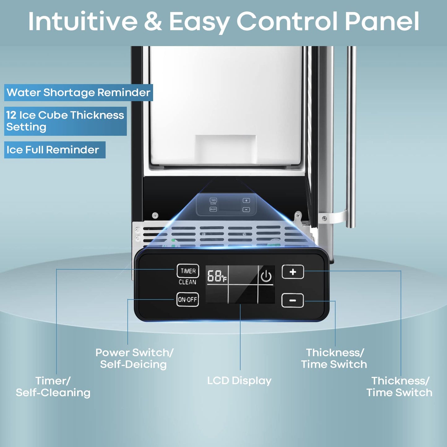 Commercial Ice Maker Machine 80 lbs/24H Ice Cube Maker Machine with 25 lbs Ice Bin