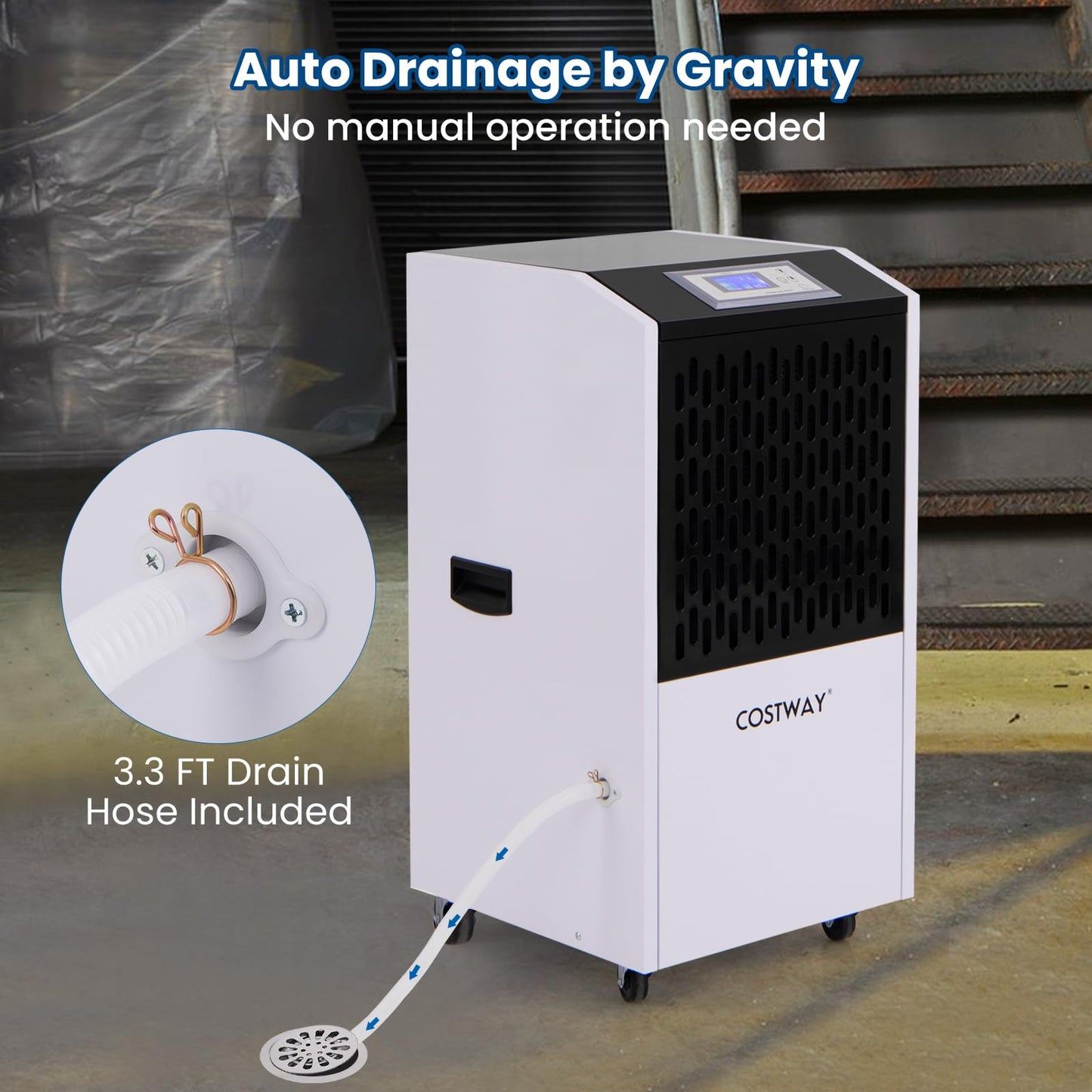ARLIME 250 Pints Commercial Dehumidifier with Drain Hose