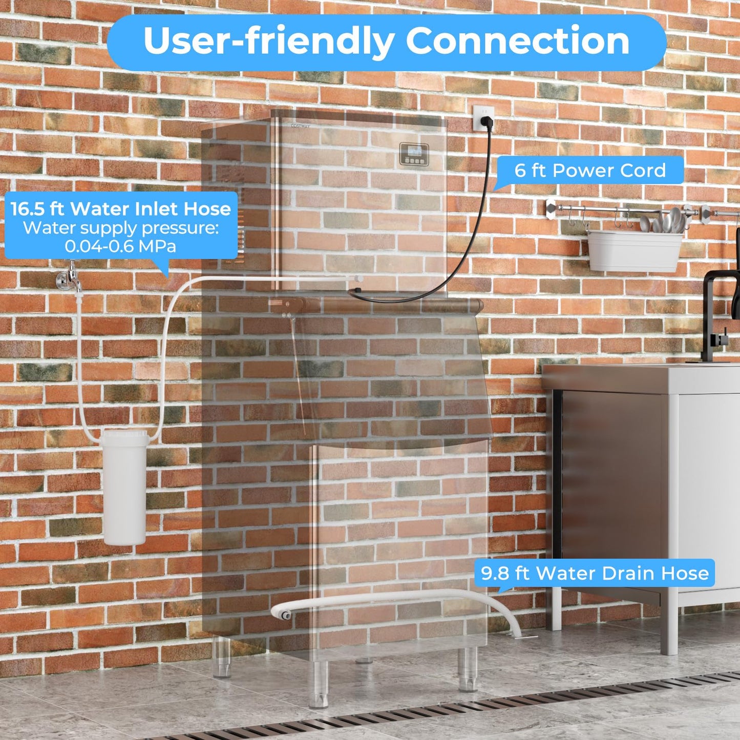 Commercial Split Ice Maker Machine with SECOP Compressor