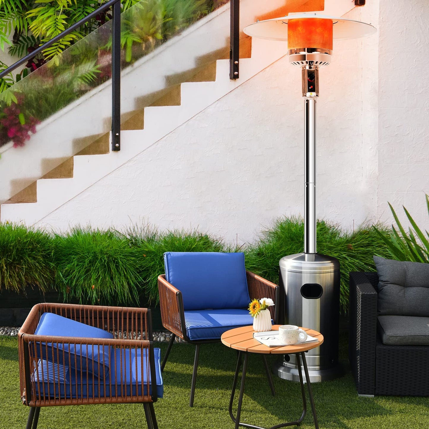 ARLIME Patio Heater Outdoor, 48000 BTU Gas Patio Heater with Trip-over Protection & CSA Certified