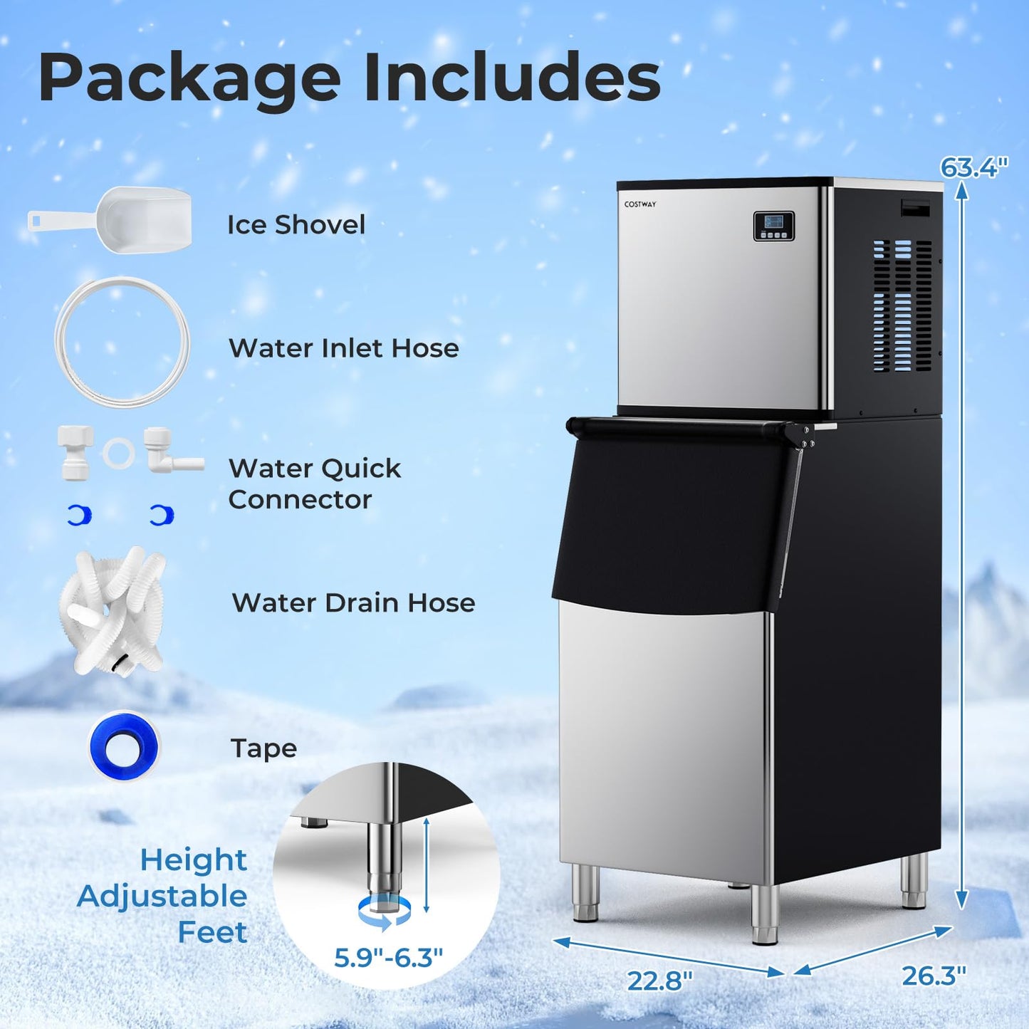 Commercial Split Ice Maker Machine with SECOP Compressor